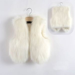 Girls White Fur Vest